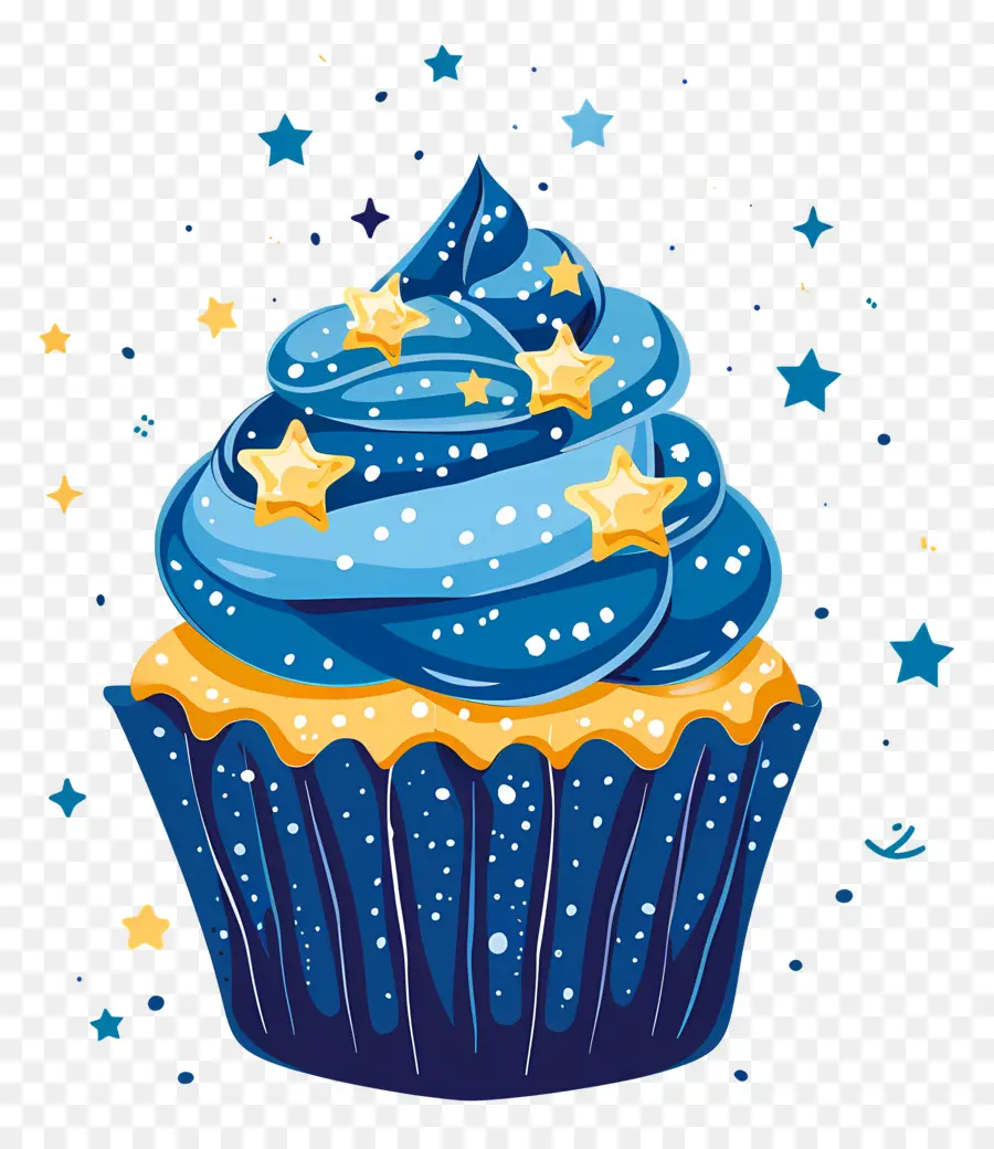 Cupcake Animado，Bolinho Azul PNG