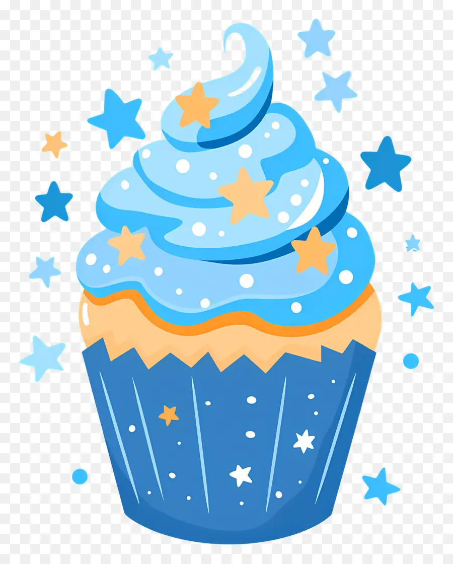 Cupcake Animado，Bolinho Azul PNG