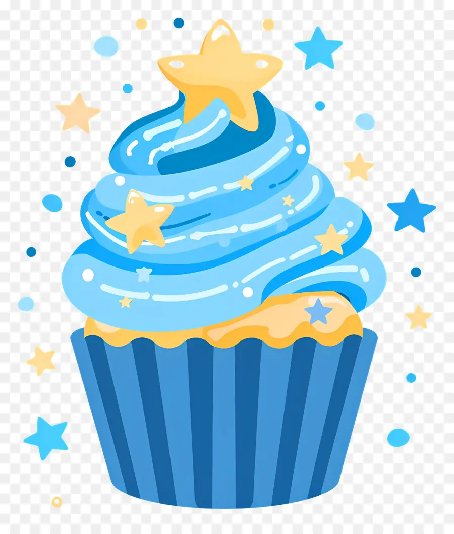 Cupcake Animado，Bolinho Azul PNG