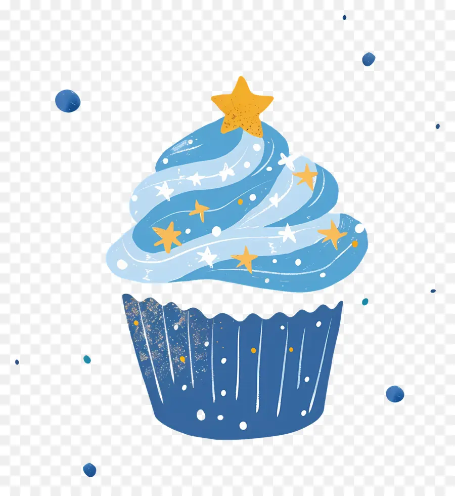 Cupcake Animado，Bolinho Azul PNG