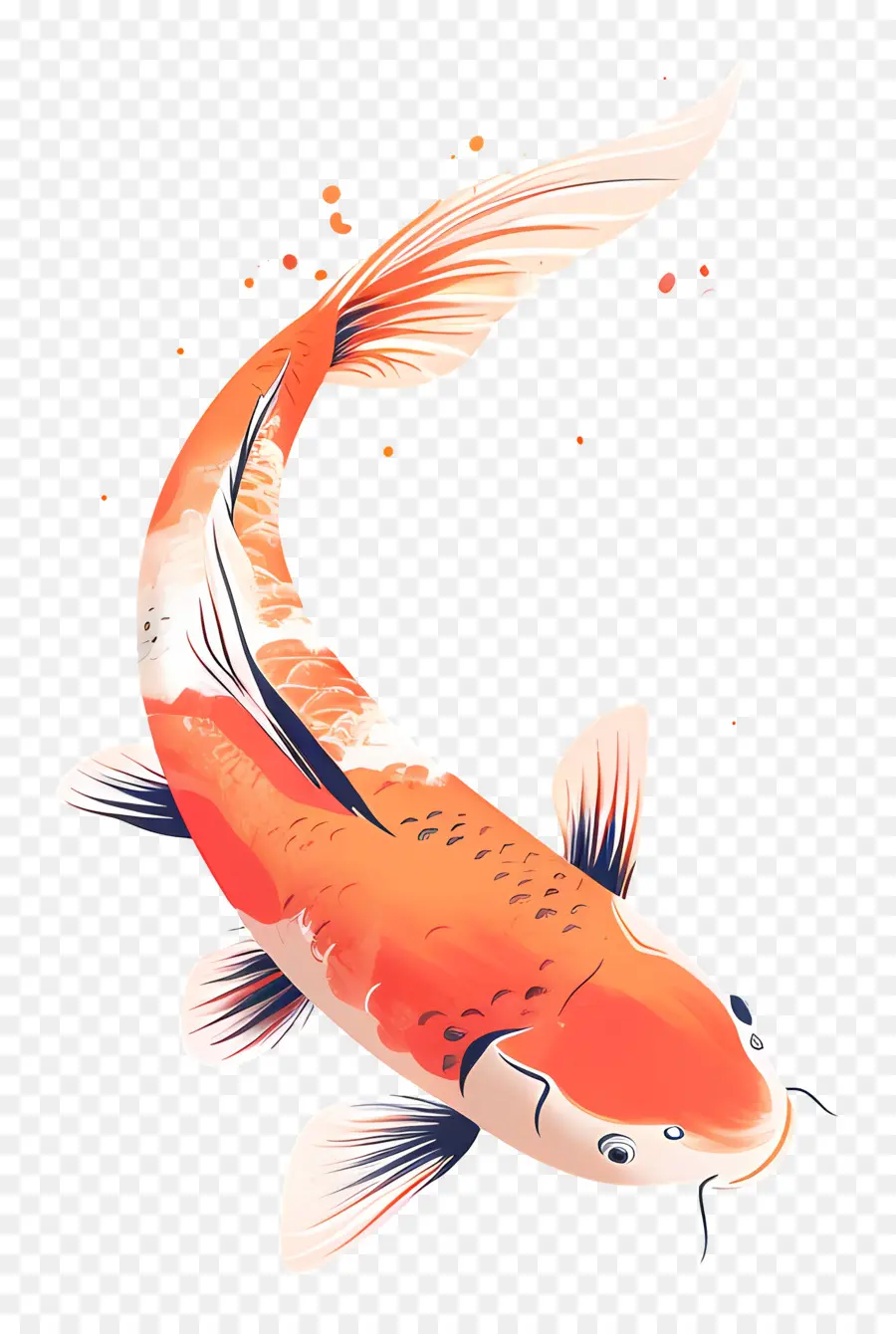 Peixe Koi，Peixe Koi Laranja E Preto PNG