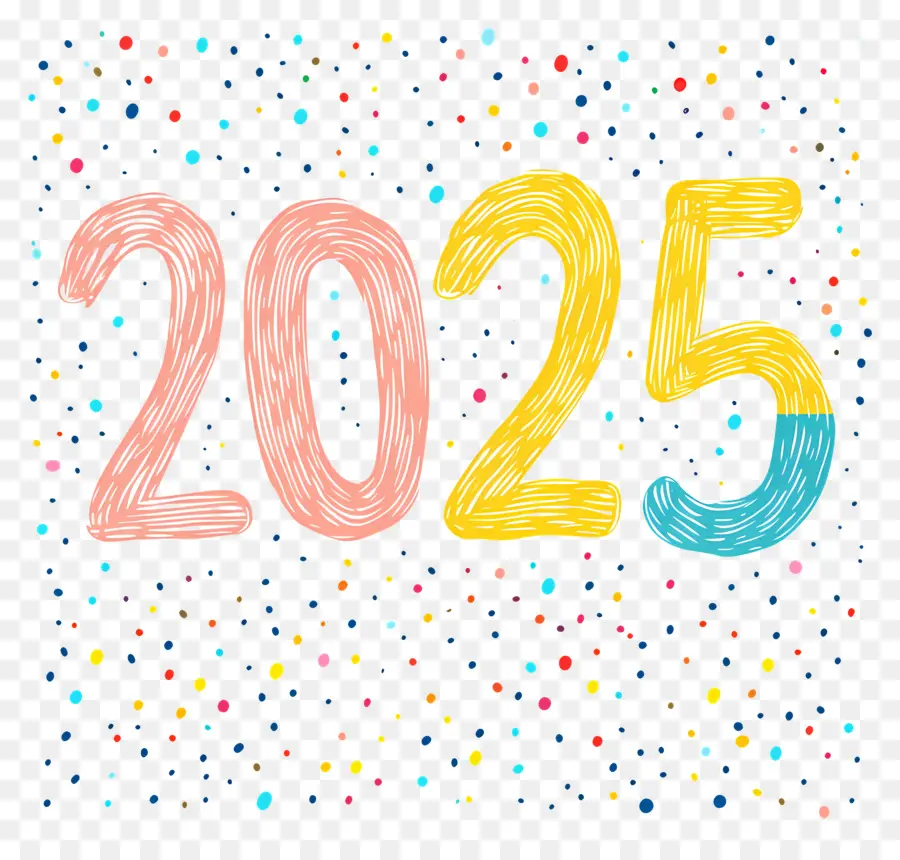 2025 Ano Novo，Colorido 2025 PNG