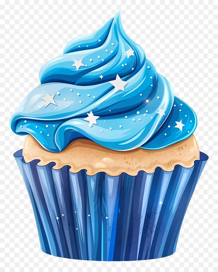 Cupcake Animado，Bolinho Azul PNG