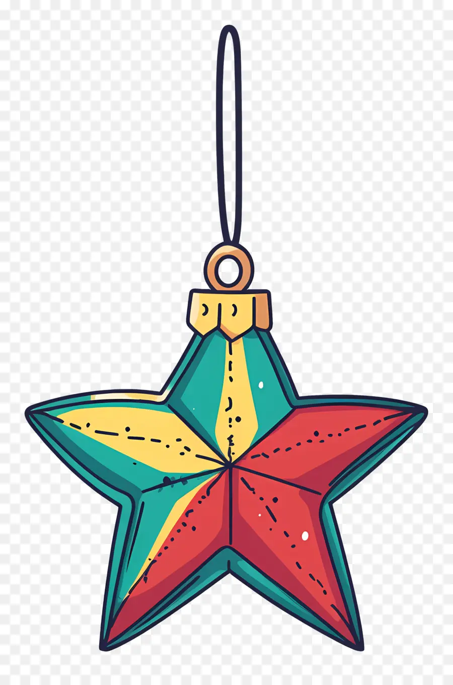 Estrela De Natal，Ornamento De Estrela Colorido PNG