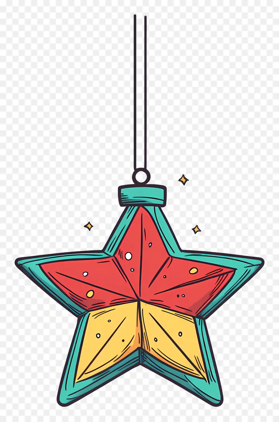 Estrela De Natal，Ornamento De Estrela Colorido PNG