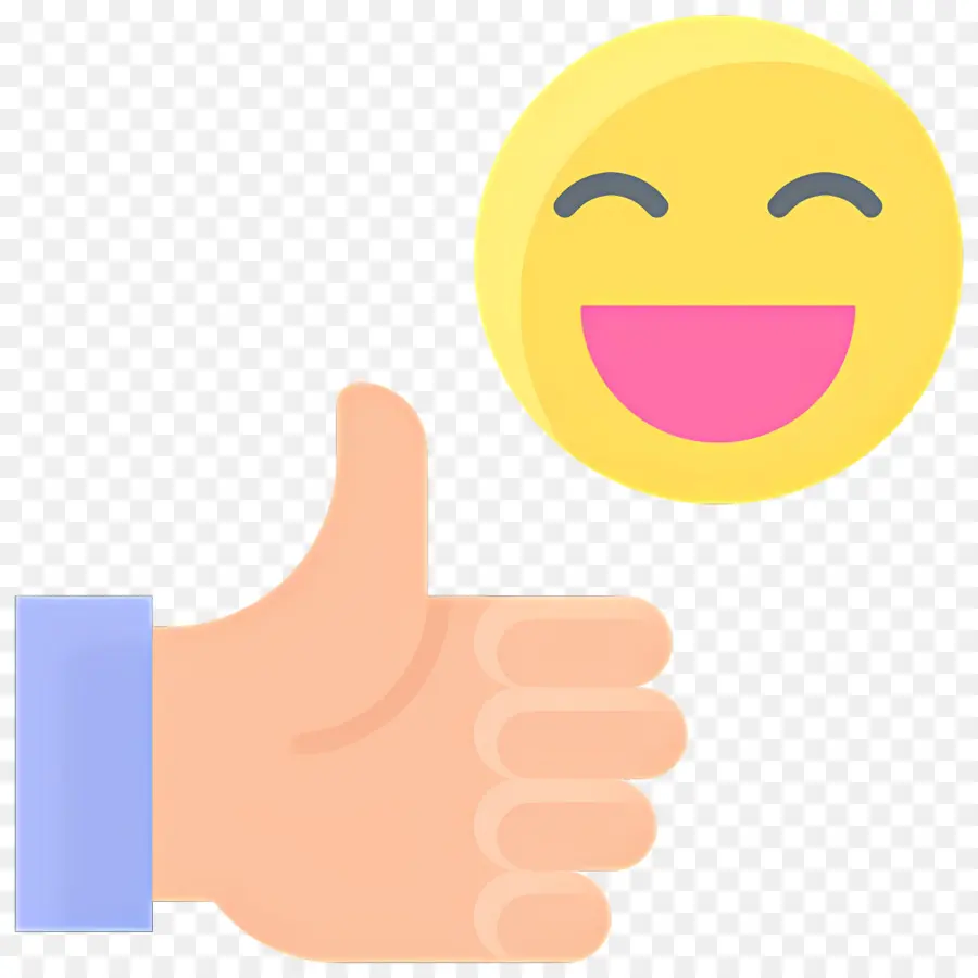 Emoji De Polegar Para Cima，Rosto Sorridente Amarelo PNG