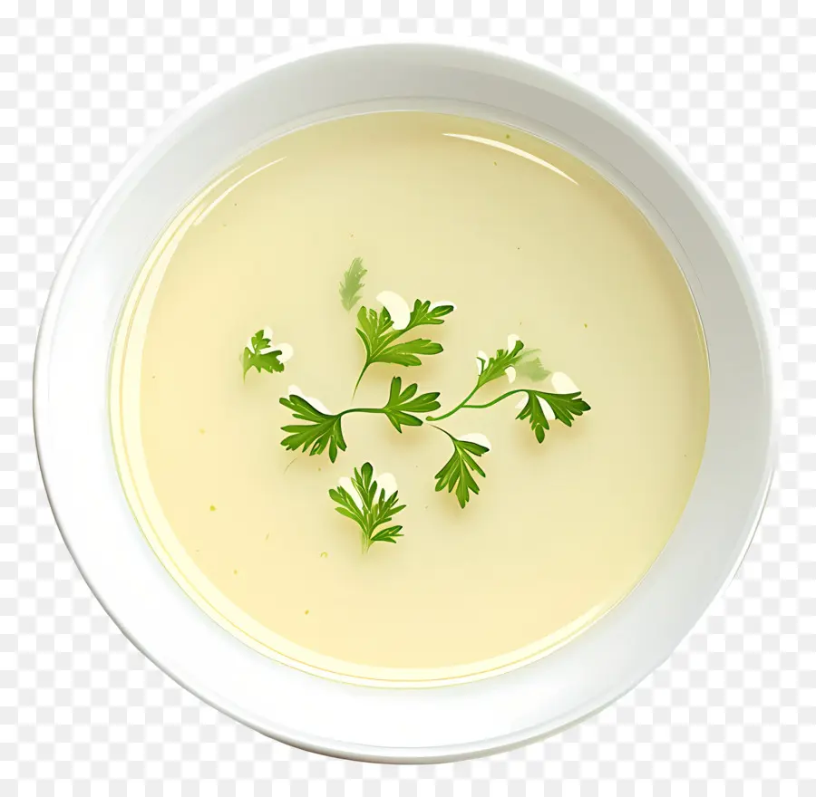 Vichyssoise，Sopa Clara Com Salsa PNG