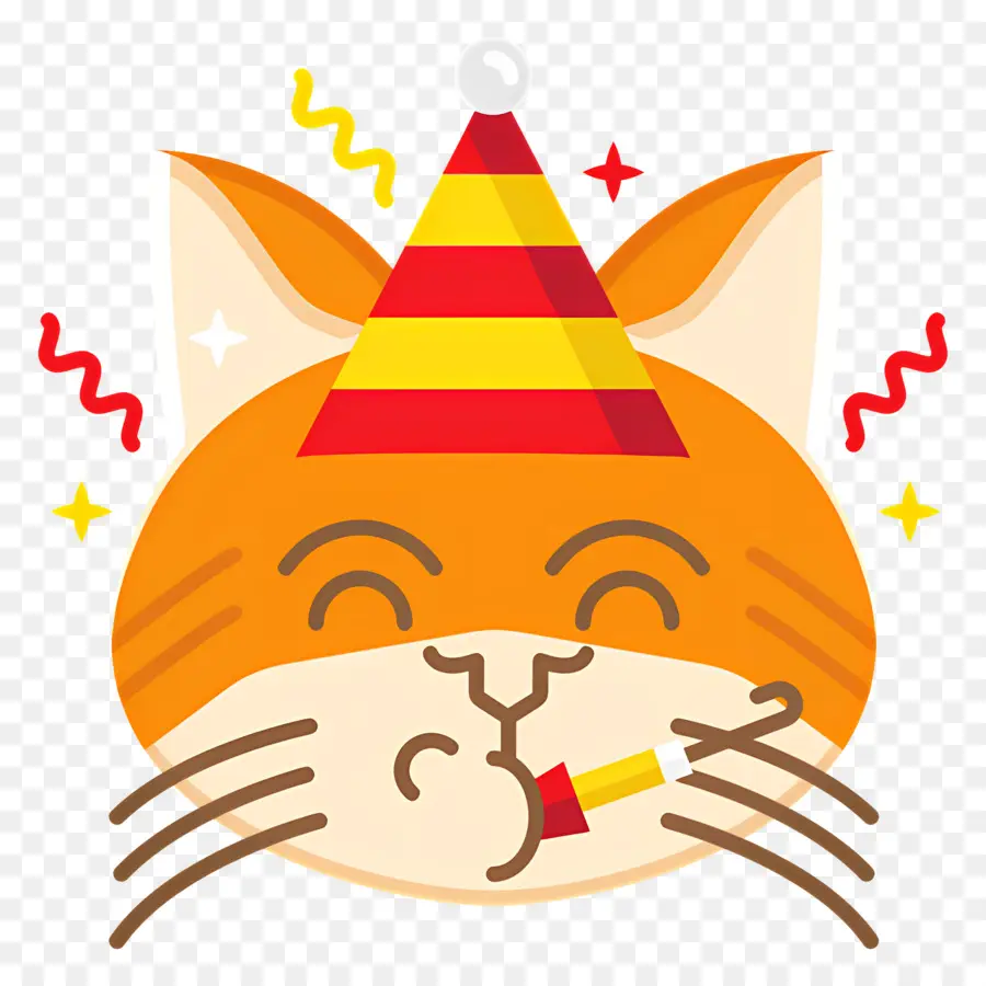 Emoji De Aniversário，Gato Festeiro PNG