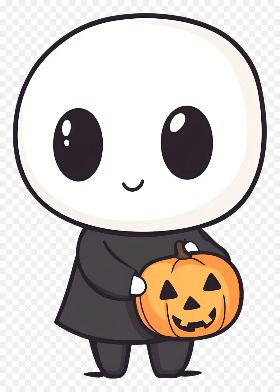 Abóbora Fantasma，Personagem Fofo De Halloween PNG