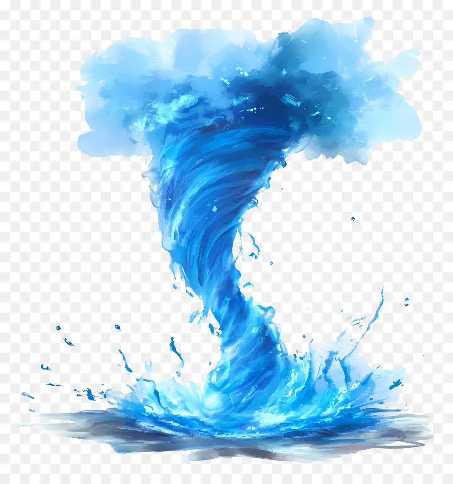 Espiral De Água，Tornado De Água Azul PNG