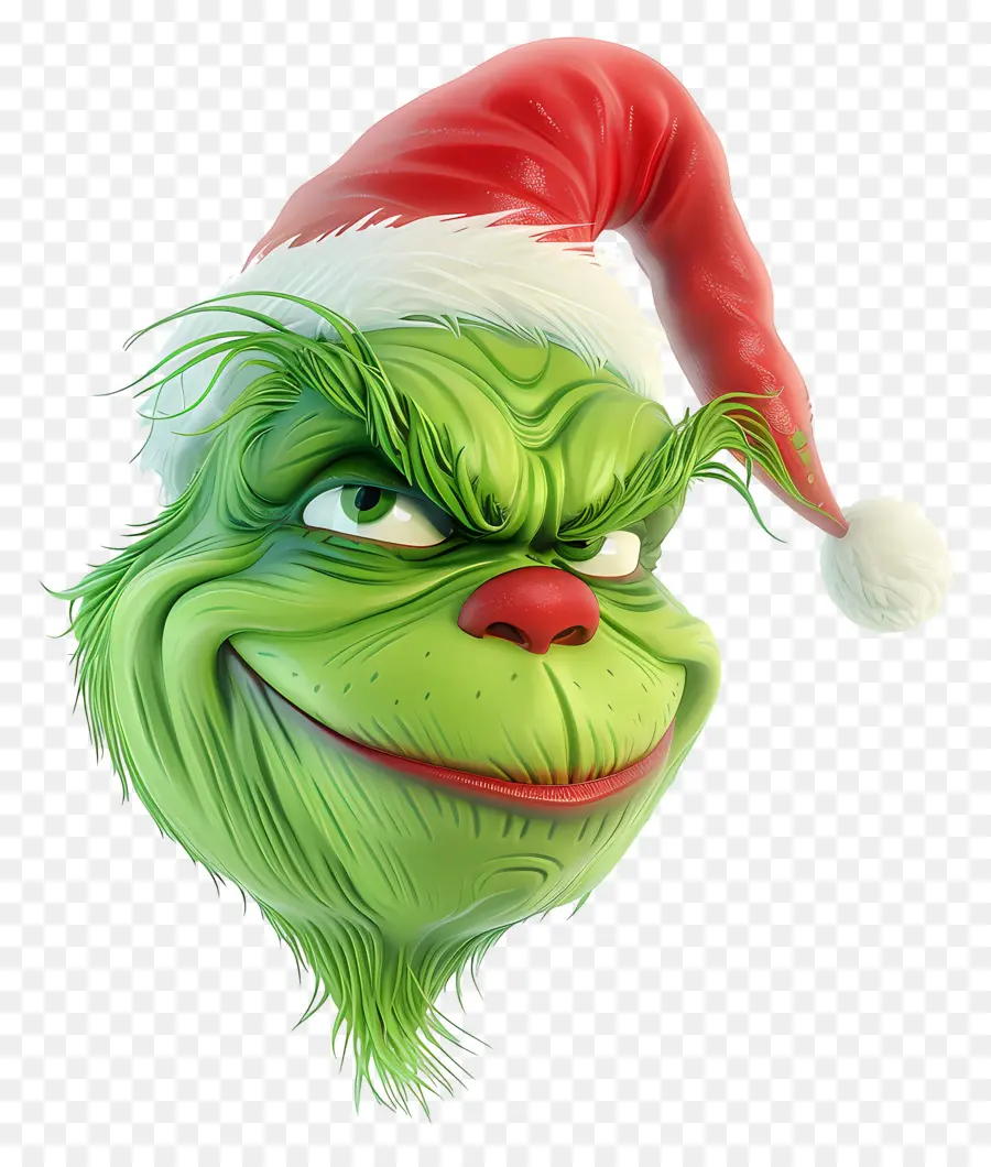 Grinch Dos Desenhos Animados，Personagem Verde Com Chapéu PNG