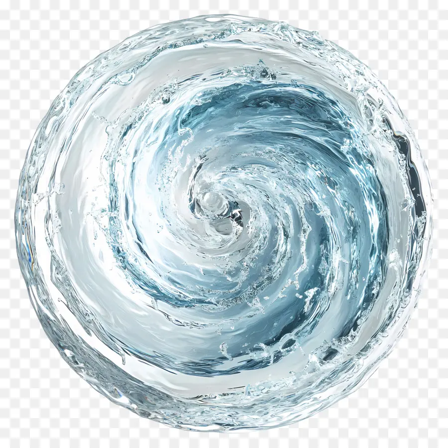 Redemoinho De água，Espiral Azul PNG