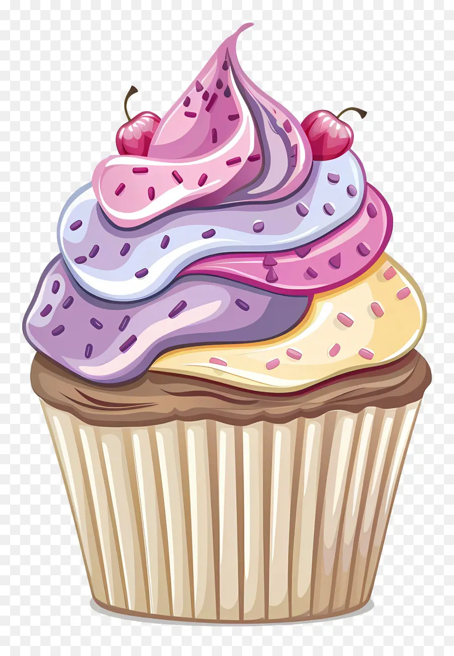 Bolinho Fofo，Cupcake Com Cereja PNG