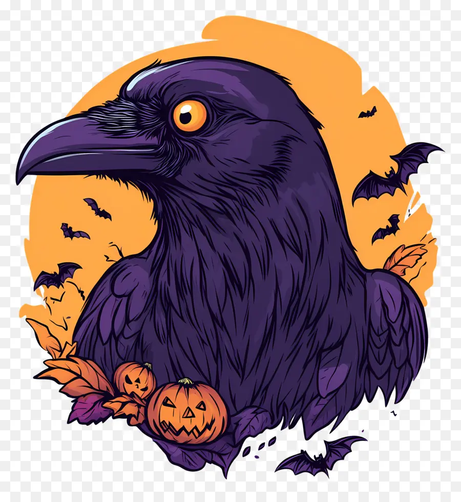 Corvo Do Dia Das Bruxas，Raven Com Abóboras PNG