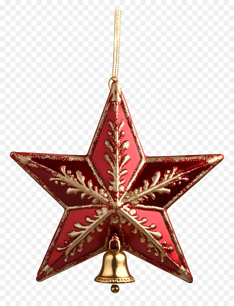 Estrela De Natal，Ornamento Estrela Vermelha PNG