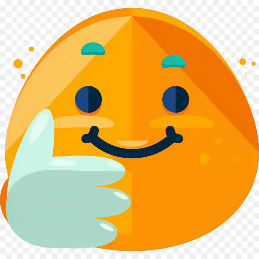 Emoji De Polegar Para Cima，Rosto Sorridente Laranja PNG