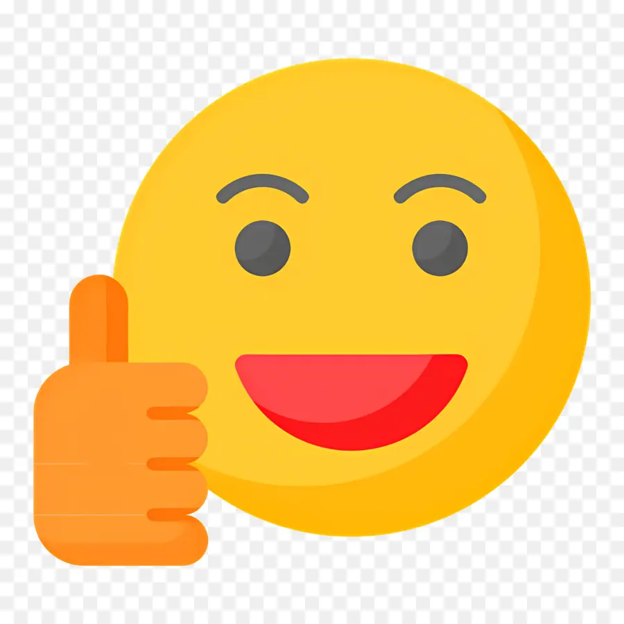 Emoji De Polegar Para Cima，Rosto Sorridente Amarelo PNG