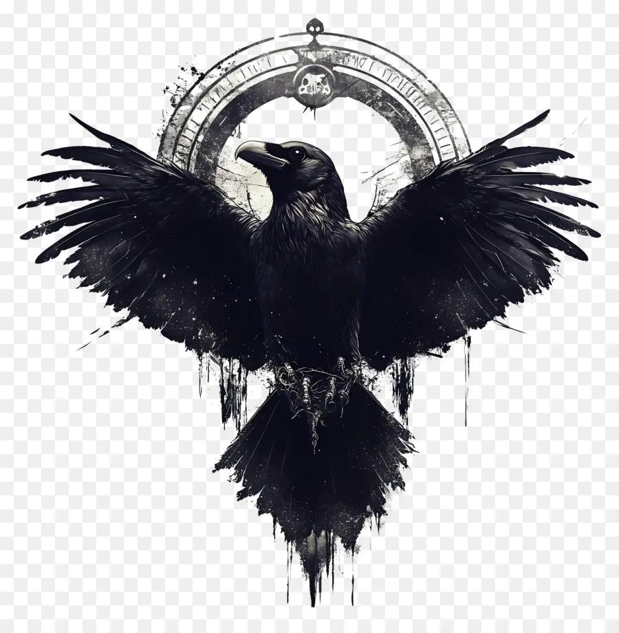 Corvo Do Dia Das Bruxas，Raven Com Asas Abertas PNG