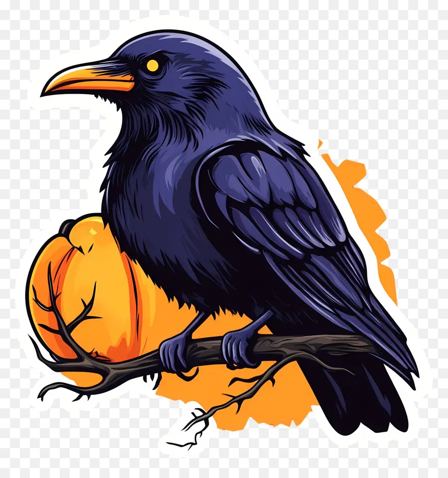 Corvo Do Dia Das Bruxas，Raven No Galho PNG