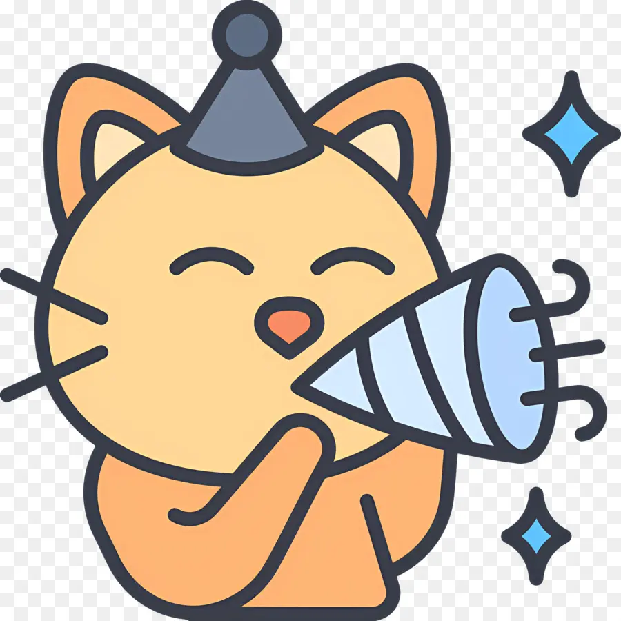 Emoji De Aniversário，Gato Festeiro PNG