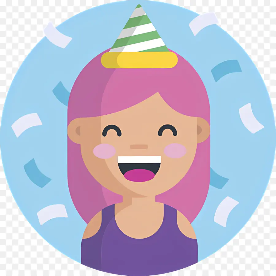 Emoji De Aniversário，Garota Festeira PNG