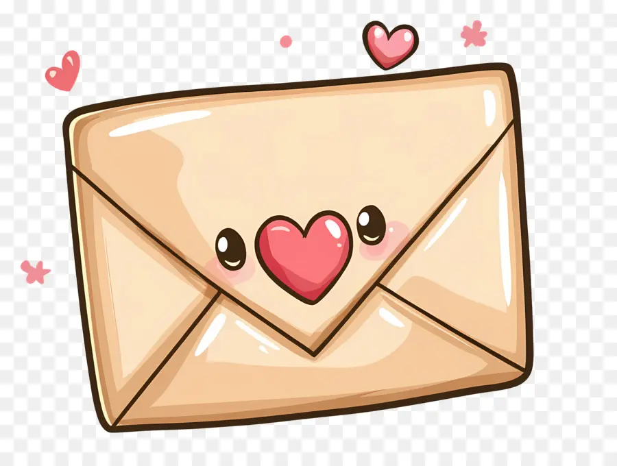 Correio De Amor，Envelope Com Coração PNG