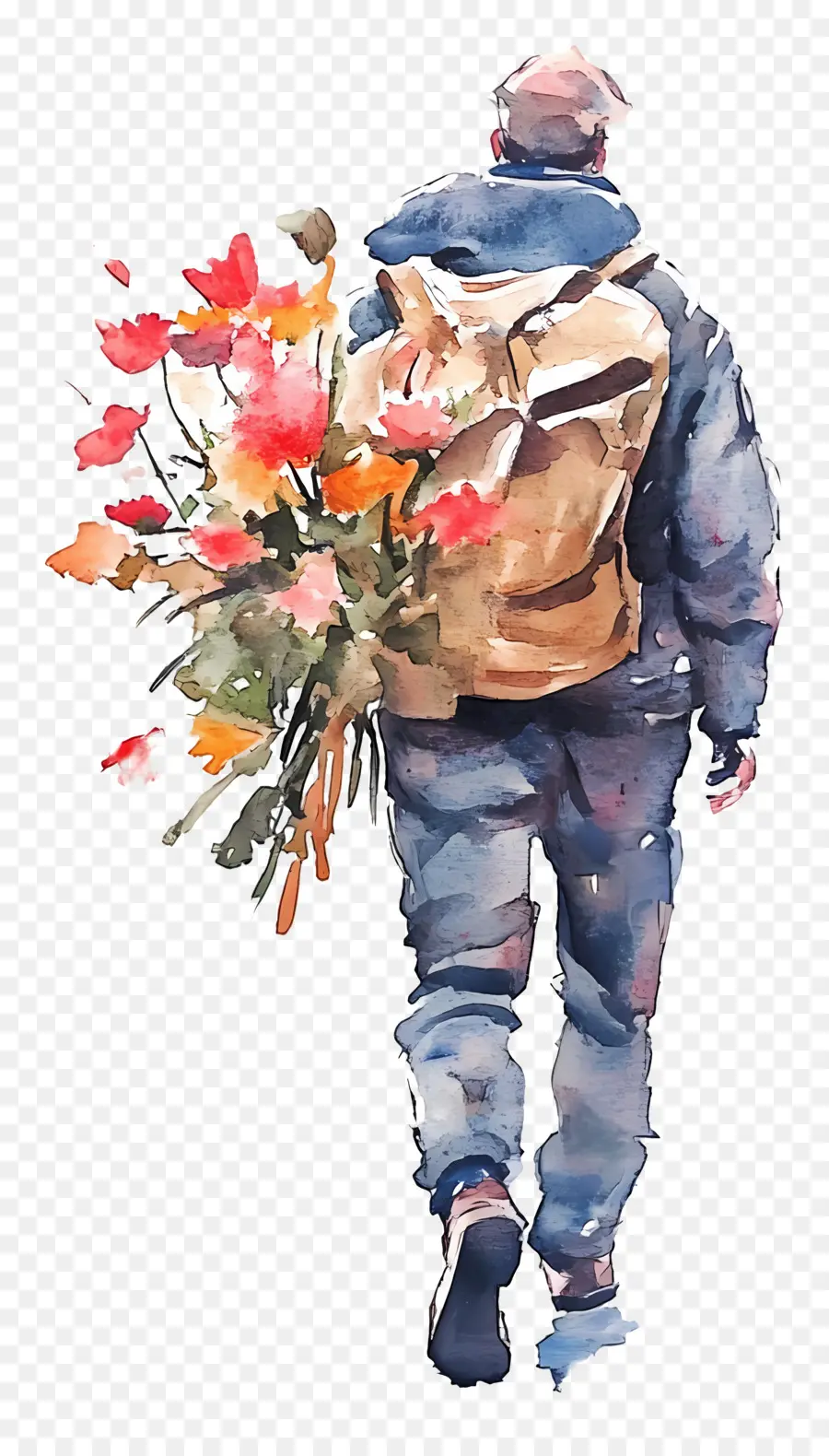 Dia Dos Veteranos，Homem Com Flores PNG