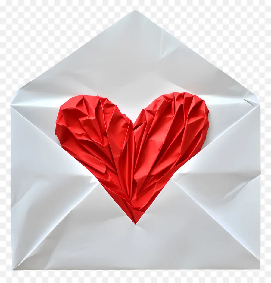 Correio De Amor，Envelope Com Coração PNG