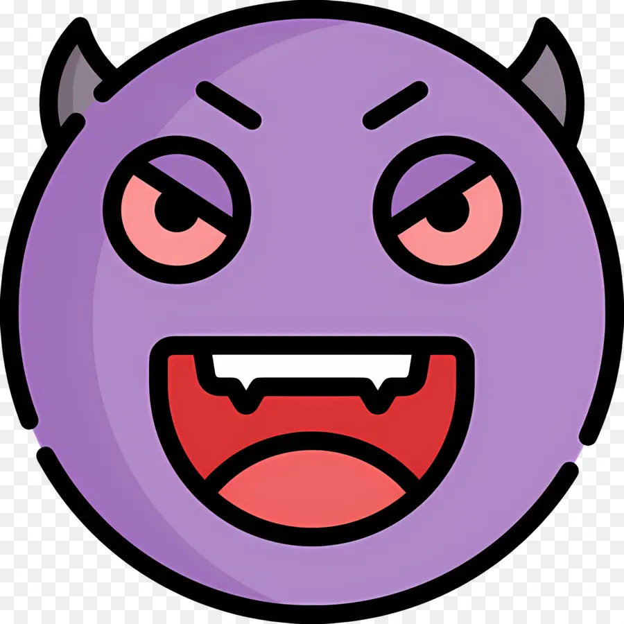 Diabo Emoji，Emoji De Diabo Roxo PNG