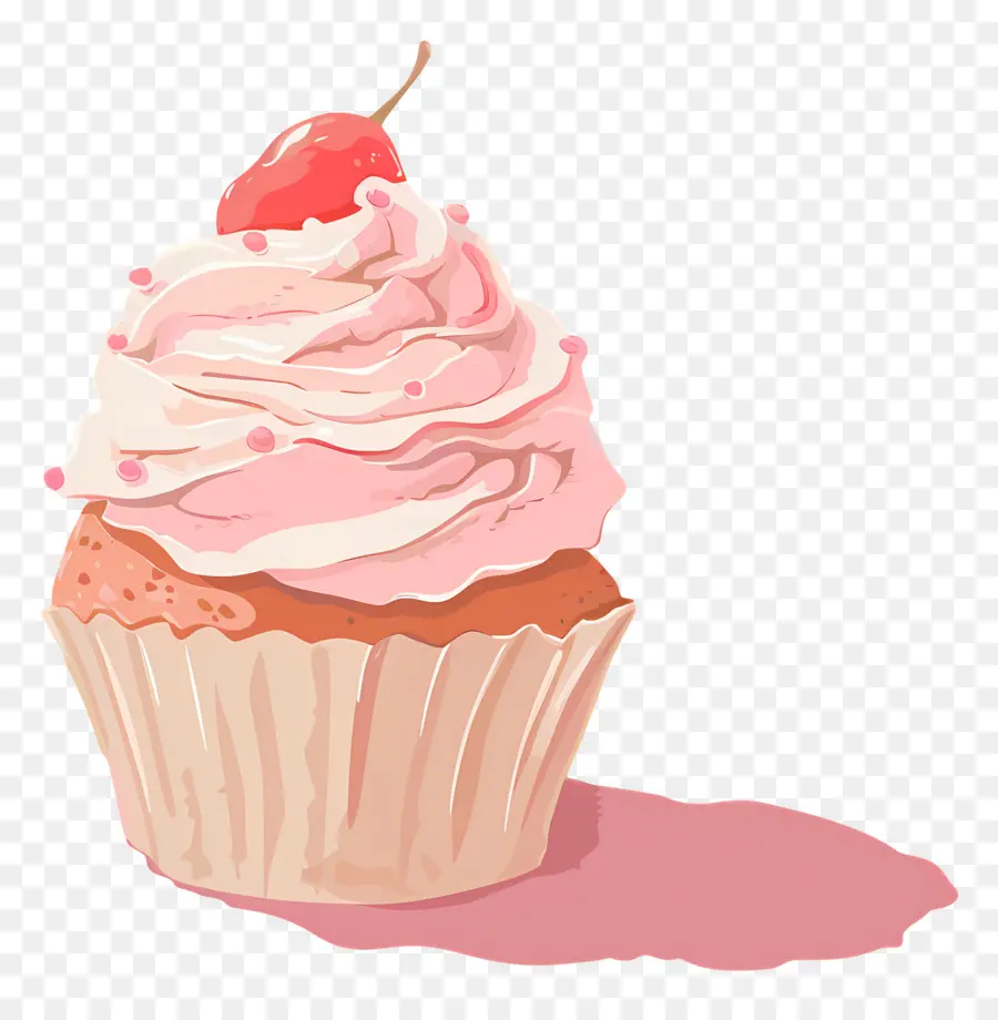 Bolinho Fofo，Cupcake Com Cereja PNG