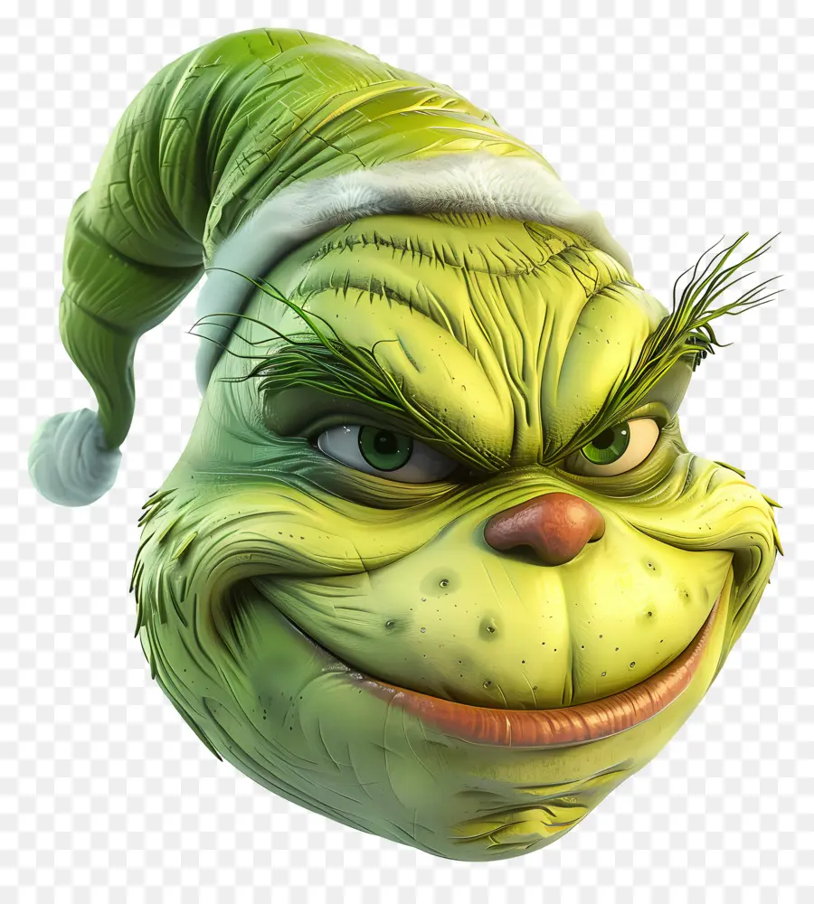 Grinch Dos Desenhos Animados，Personagem Verde Com Chapéu PNG