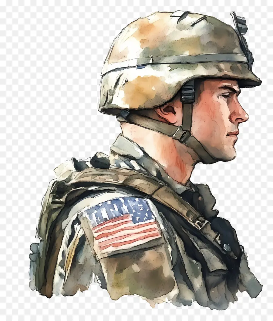 Dia Dos Veteranos，Perfil Do Soldado PNG