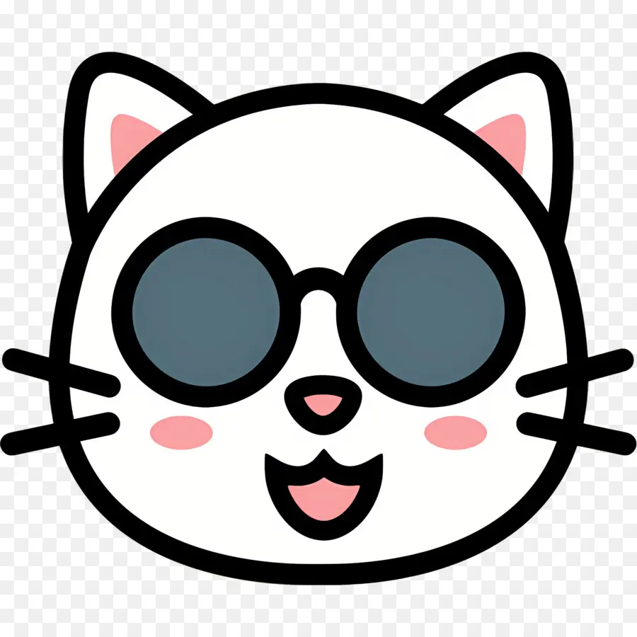 Emoji De Gato，Gato Com óculos PNG