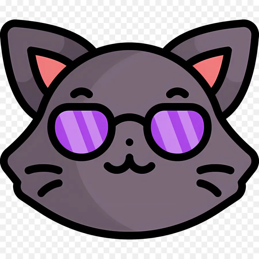 Emoji De Gato，Gato Com óculos PNG