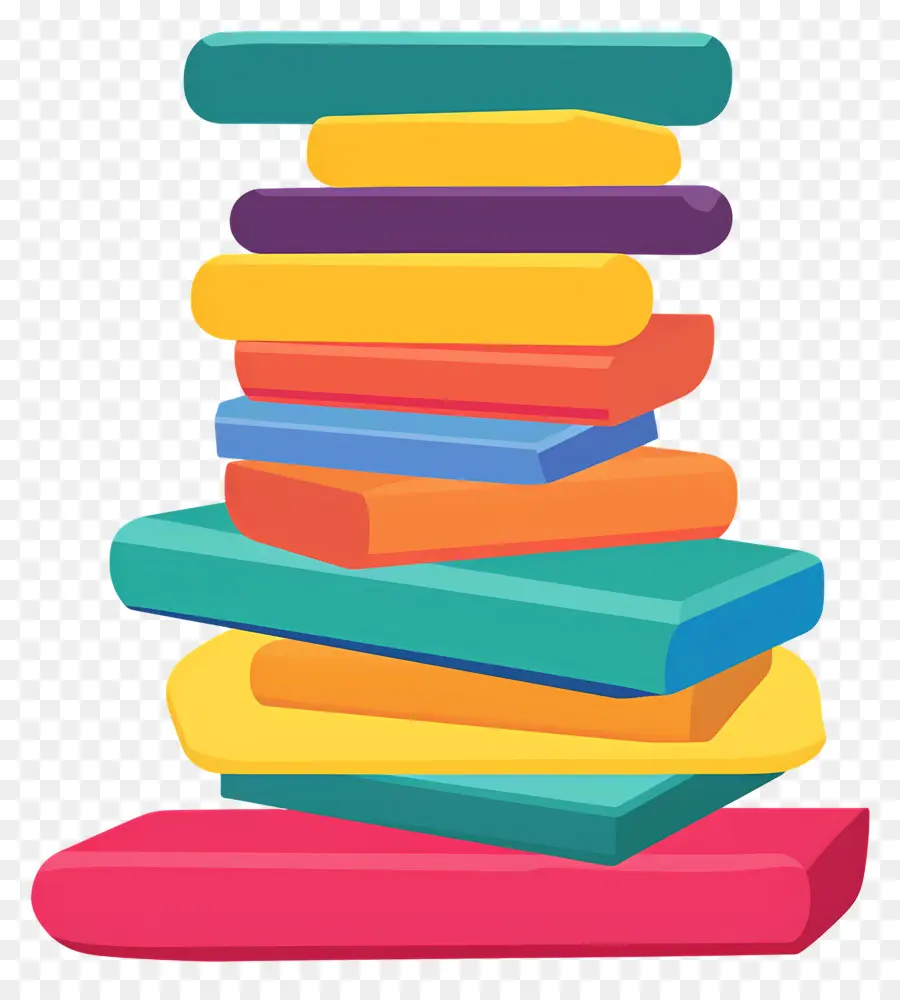 Colorido Empilhado，Livros Coloridos PNG