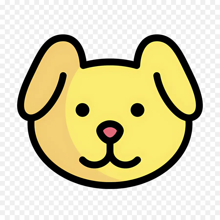 Emoji De Cachorro，Cara De Cachorro Amarelo PNG