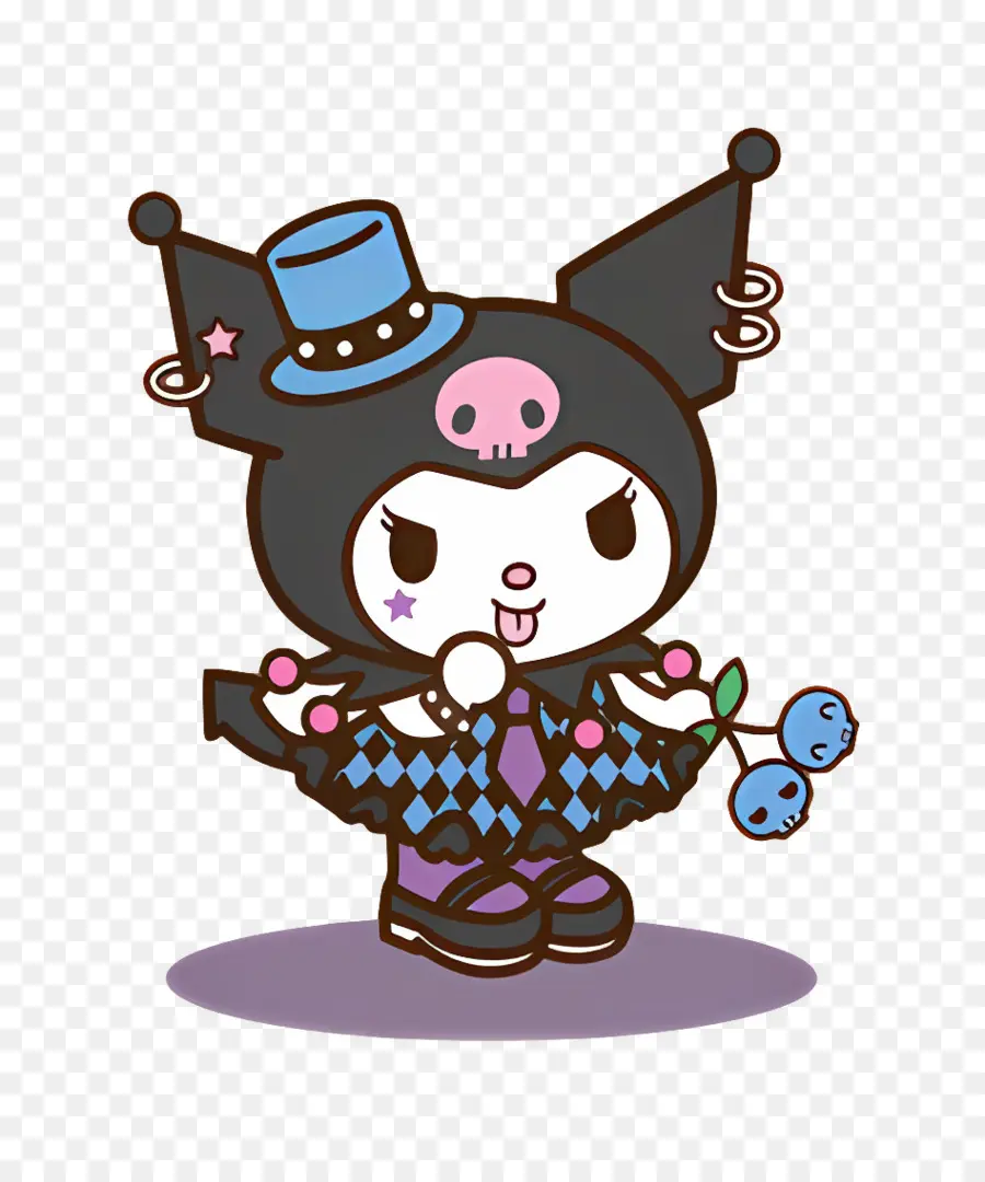 Kuromi，Personagem De Desenho Animado Com Cartola PNG