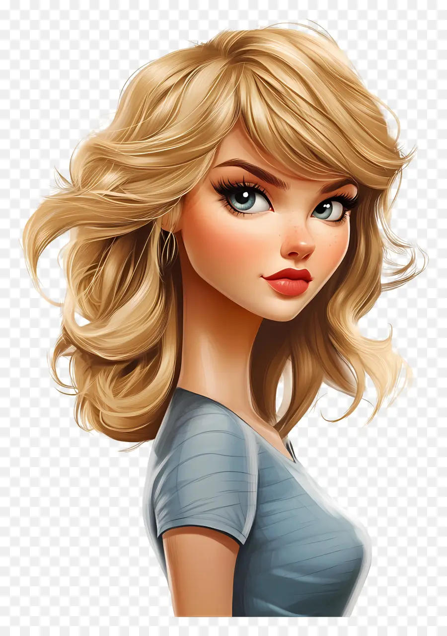 Taylor Swift，Mulher Loira De Desenho Animado PNG