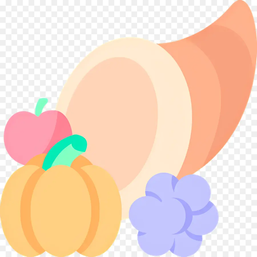 Cornucópia De Ação De Graças，Cornucópia Com Frutas PNG