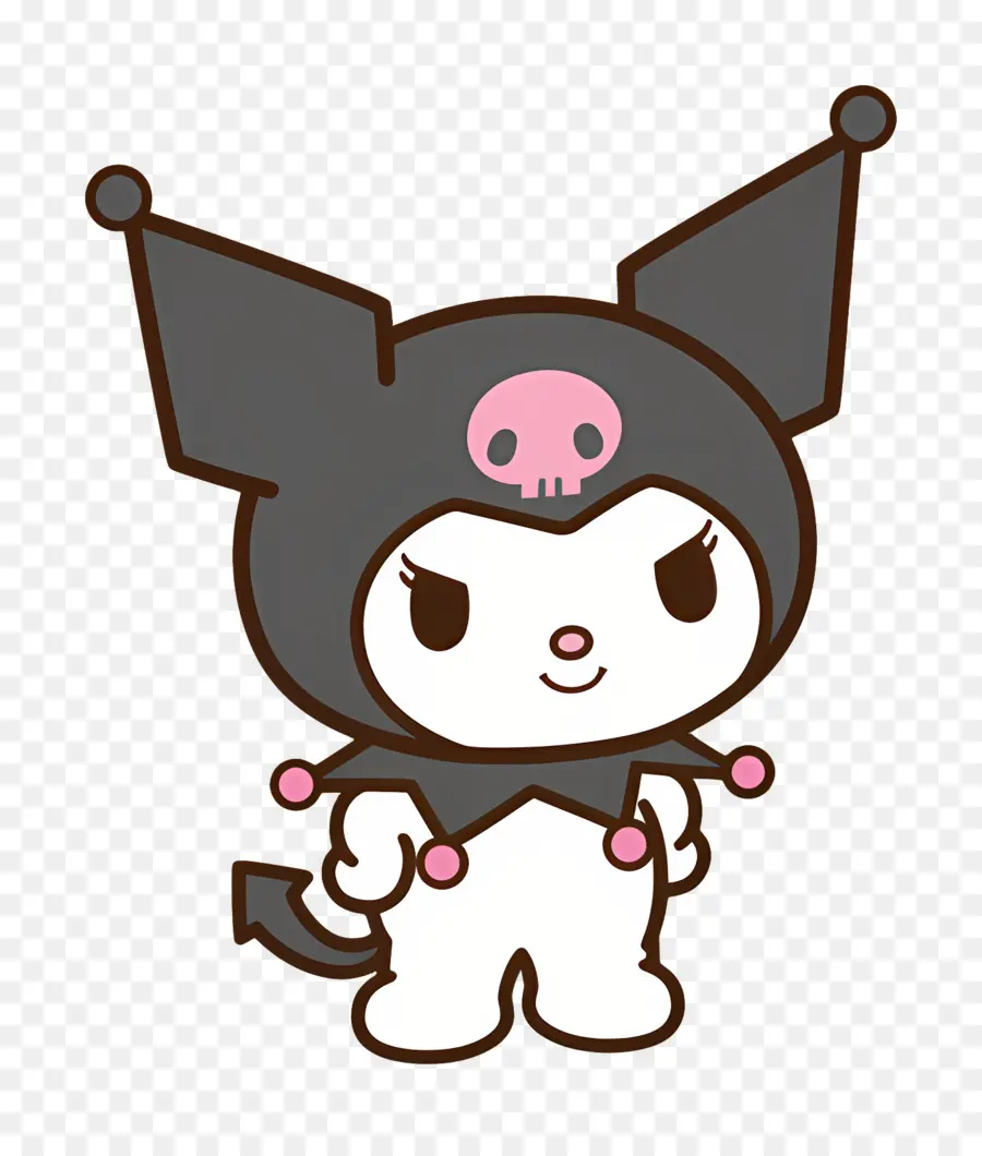 Kuromi，Personagem De Desenho Animado Com Aparência Travessa PNG