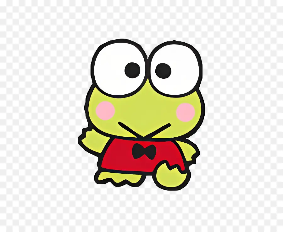 Keroppi，Sapo Verde Com Camisa Vermelha PNG