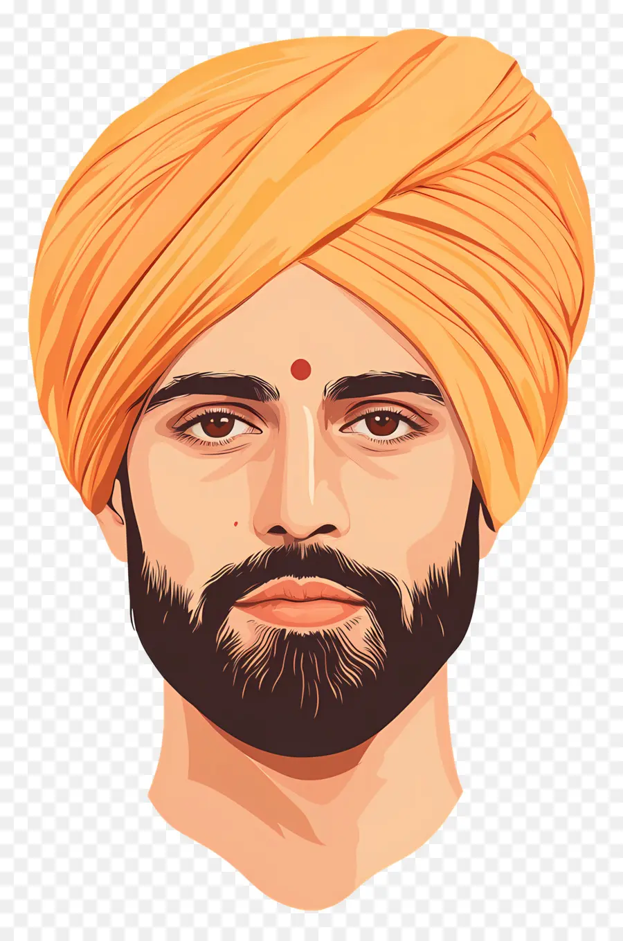 Turbante Indiano，Homem Em Traje Tradicional PNG