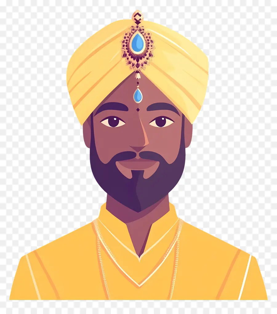 Turbante Indiano，Homem Em Traje Tradicional PNG