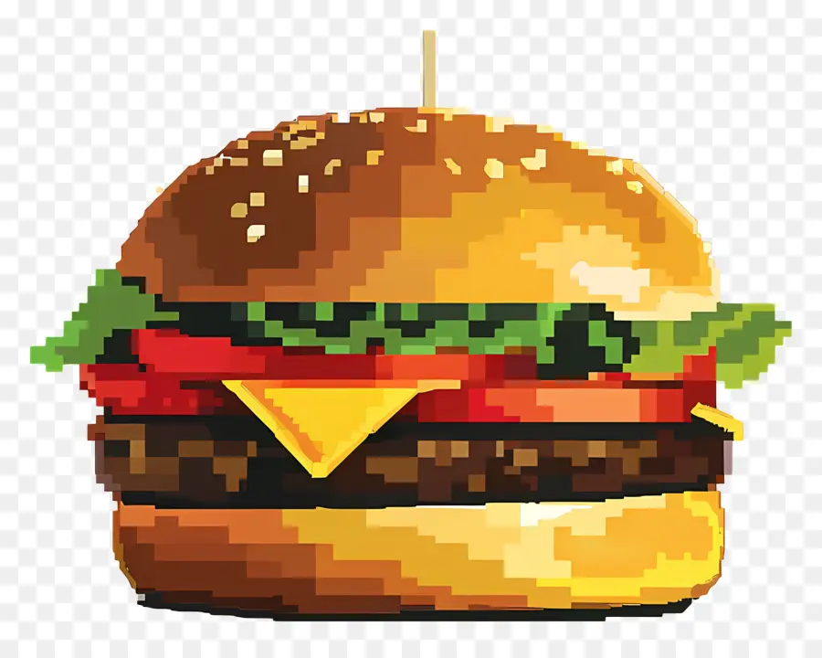 Hambúrguer De Pixels，Hambúrguer PNG