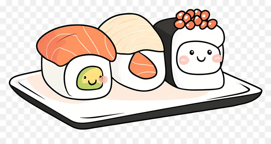 Rolinho De Sushi，Sushi Kawaii PNG