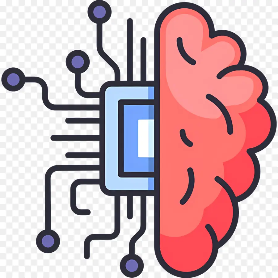 Inteligência Artificial，Cérebro E Circuito PNG