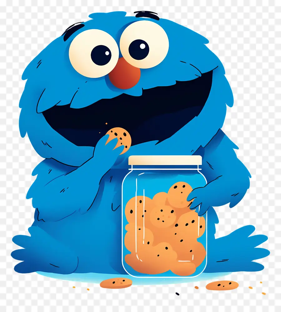 Monstro De Biscoito，Personagem Peludo Azul PNG