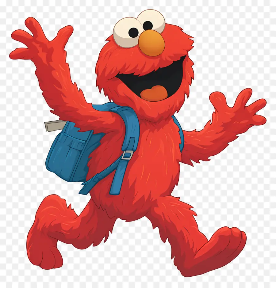 Elmo，Personagem Peludo Vermelho PNG