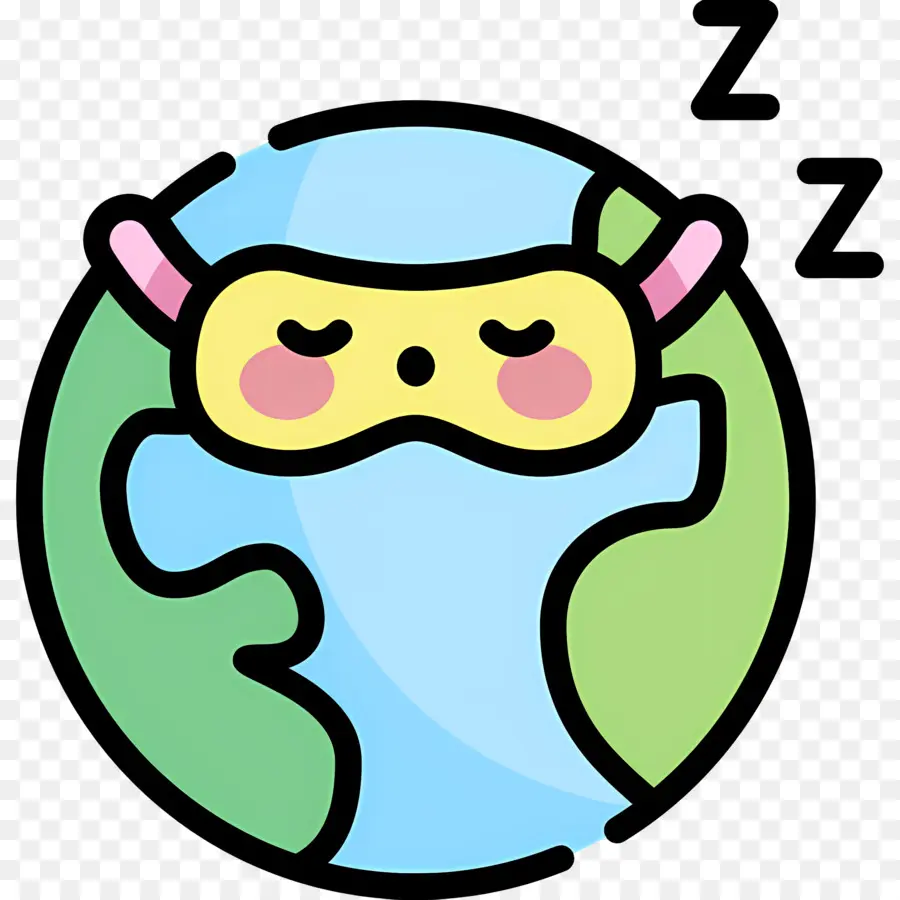 Durma Zzz，Terra Com Máscara De Dormir PNG