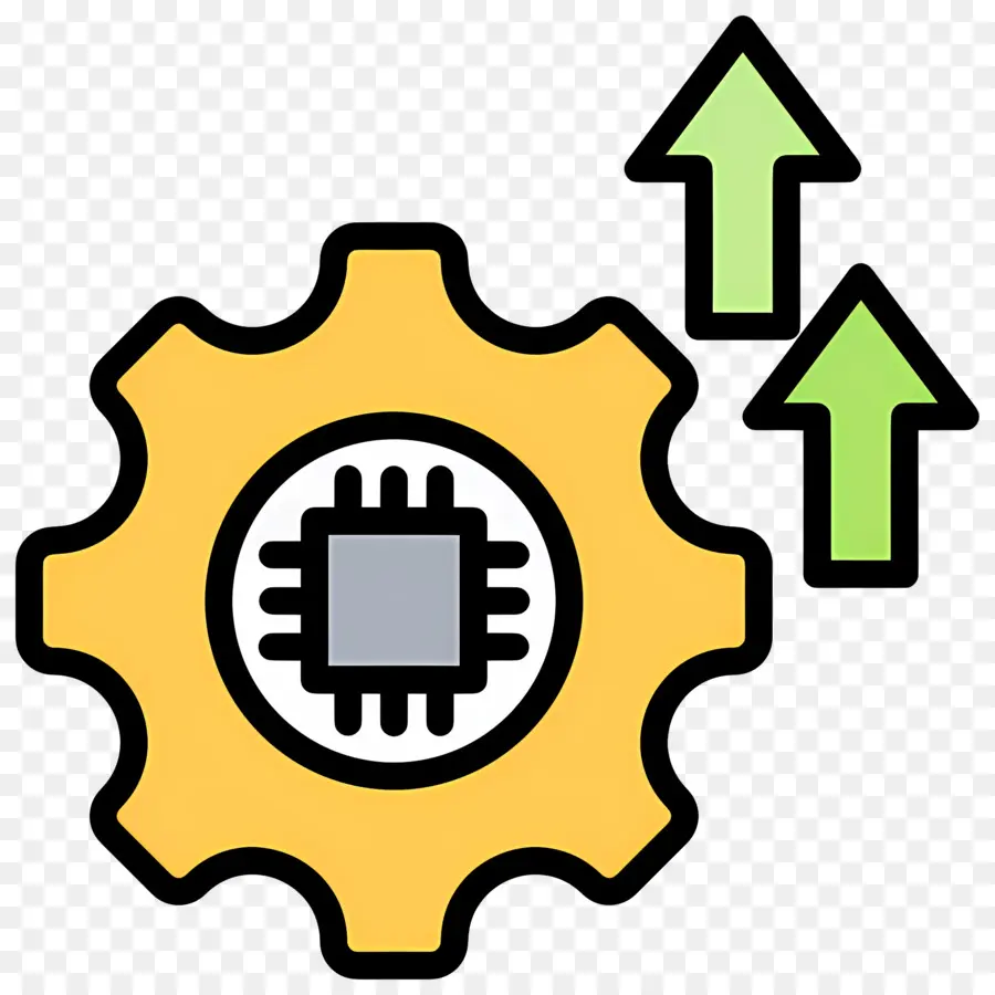 Tecnologia Crescer，Engrenagem Com Chip PNG